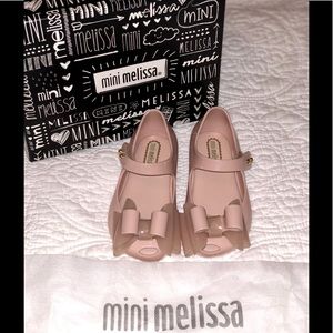 Mini Melissa pink bow flats